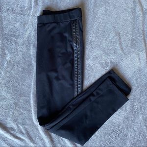 Black Worthington leggings with leather on sides